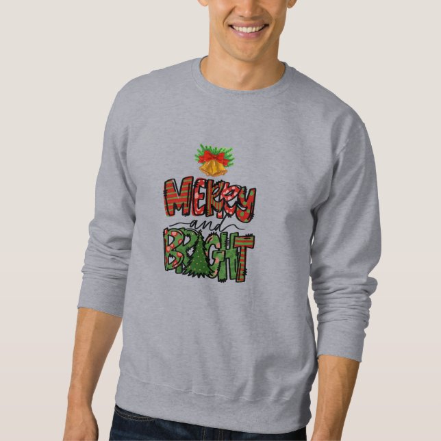 Merry and Bright Christmas Bells Festive  Sweatshirt (Vorderseite)