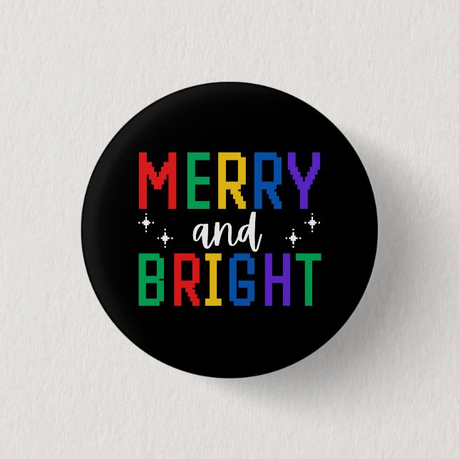 Merry And Bright Christmas Button (Vorderseite)