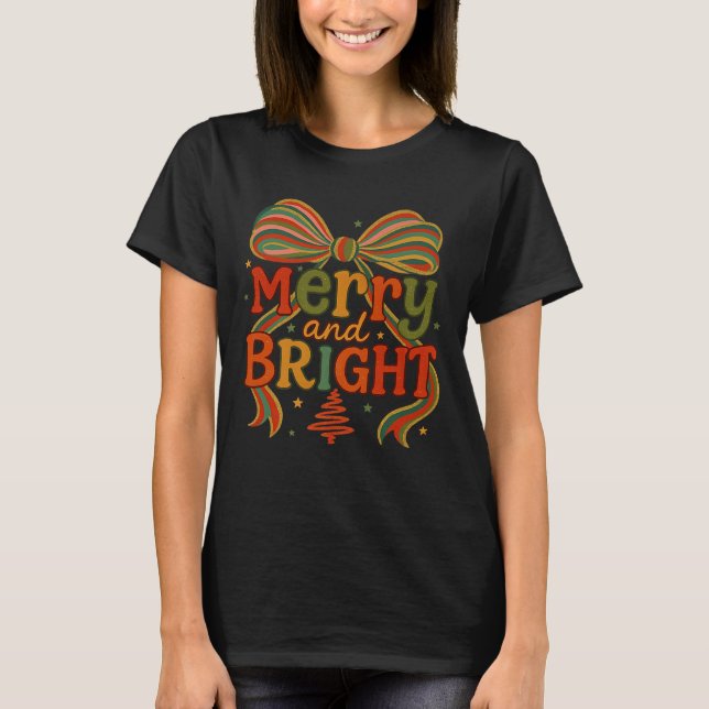 Merry And Bright Christmas Crew 2025 Funny Family  T-Shirt (Vorderseite)