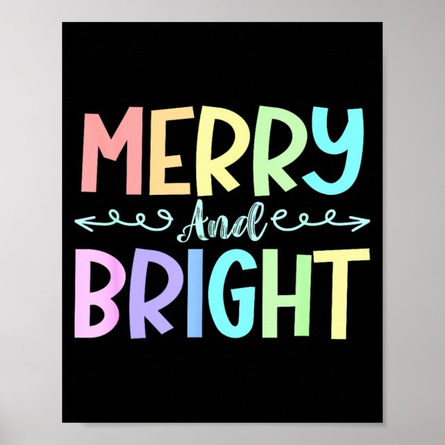 Merry And Bright Christmas Family Pajamas Matching Poster (Vorne)