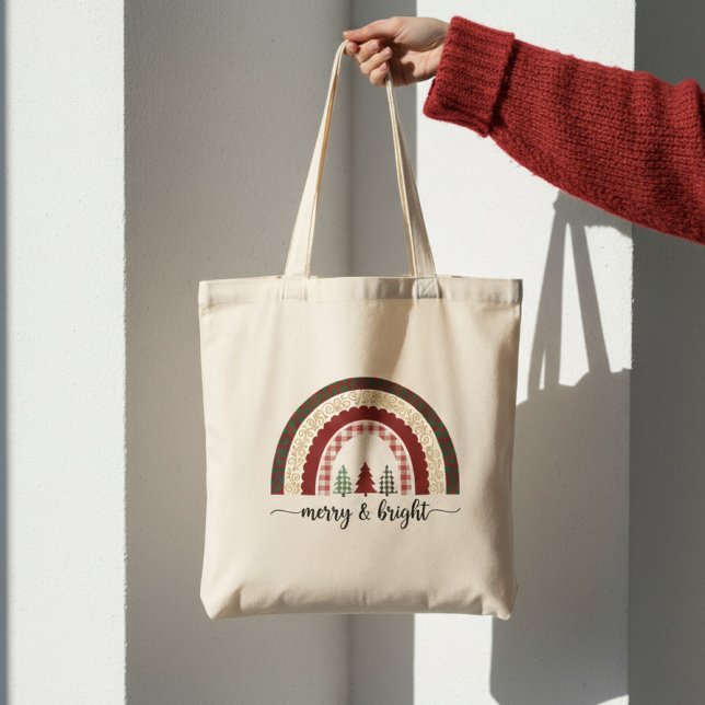 Merry and Bright Christmas – Festive Holiday Tragetasche (Von Creator hochgeladen)