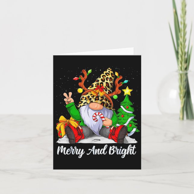 Merry And Bright Christmas Gnome Family Pajamas Ma Karte (Vorderseite)