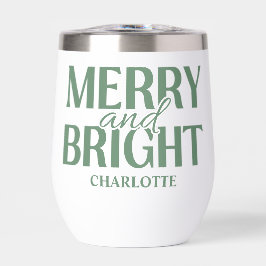 Merry And Bright Christmas Holiday Green