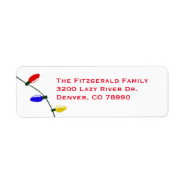 Merry and Bright Christmas Lights Address Labels