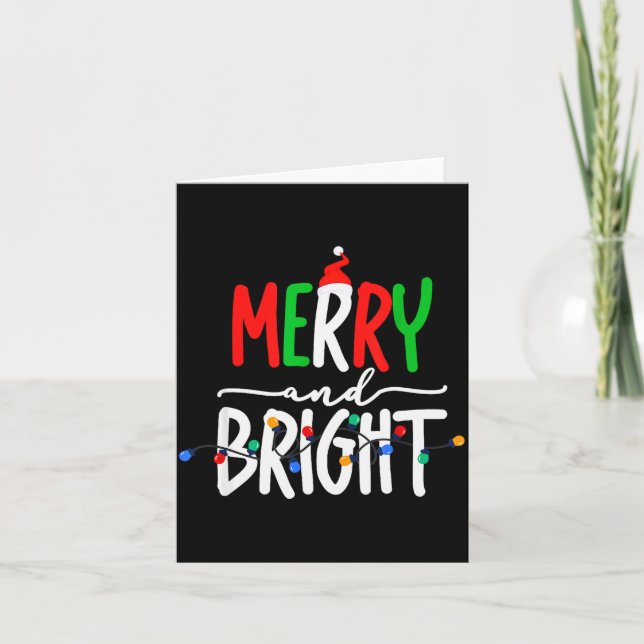 Merry And Bright Christmas Lights Family Pajama Xm Karte (Vorderseite)