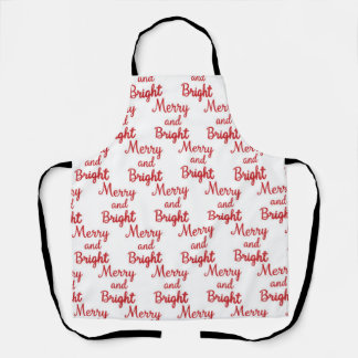merry and bright christmas pattern apron schürze