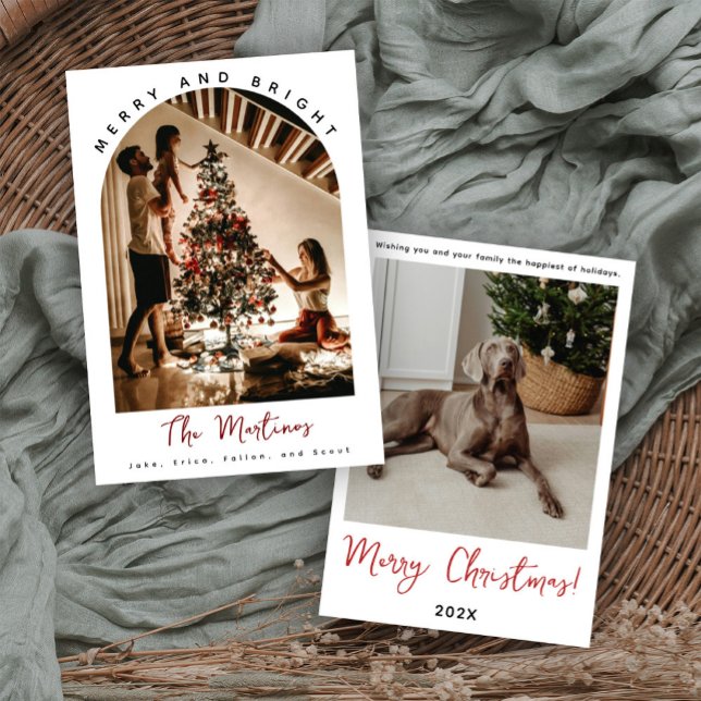 Merry and Bright Christmas Photo Card Einladung (Von Creator hochgeladen)