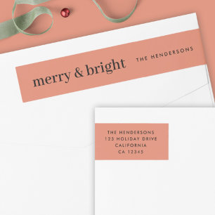 Merry and Bright Christmas Return Address