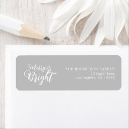 Merry and Bright Christmas Return Address Label
