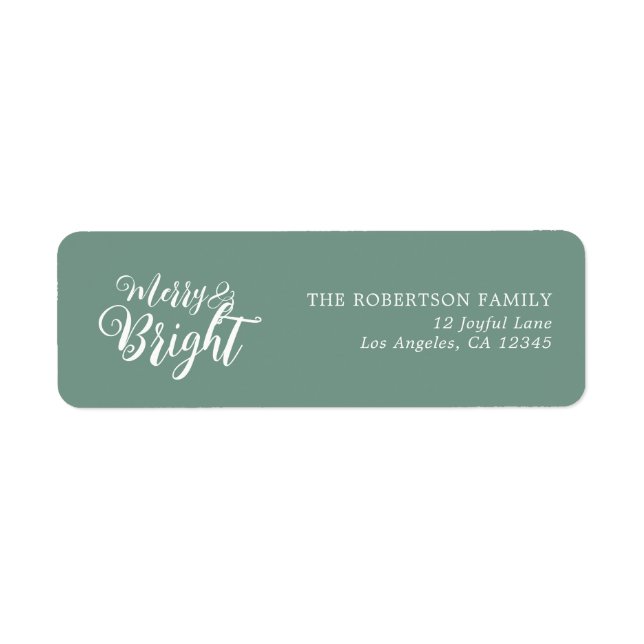Merry and Bright Christmas Return Address Label (Vorne)