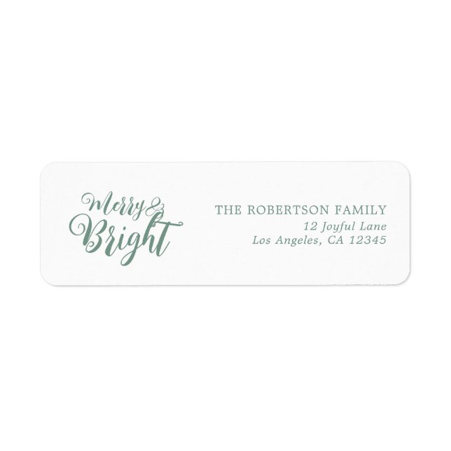 Merry and Bright Christmas Return Address Label (Vorne)