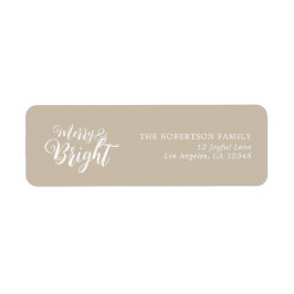 Merry and Bright Christmas Return Address Label