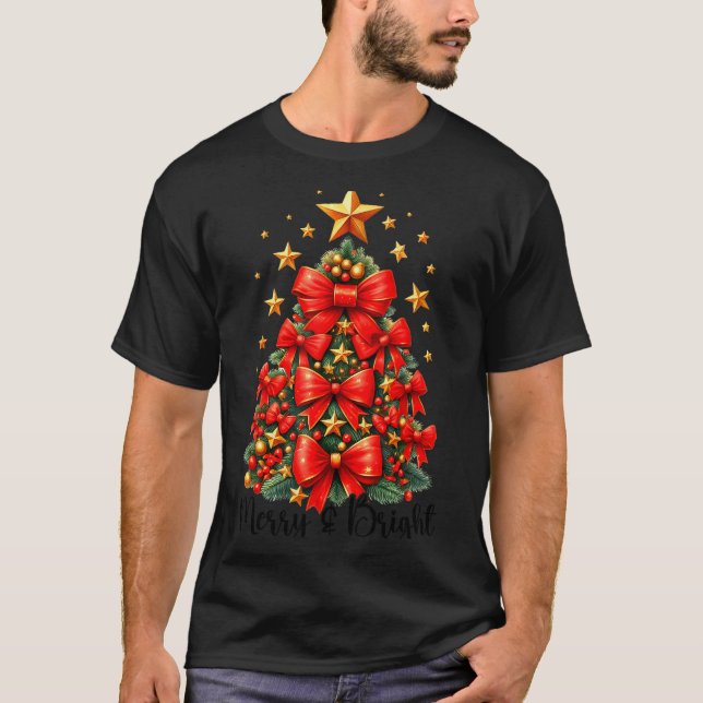 Merry And Bright Christmas Tree Xmas Squad For Wom T-Shirt (Vorderseite)