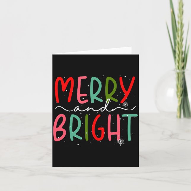 Merry And Bright Christmas Women Girls Kids Toddle Karte (Vorderseite)