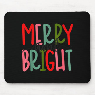 Merry And Bright Christmas Women Girls Kids Toddle Mousepad