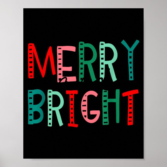 Merry And Bright Christmas Women Girls Kids Toddle Poster (Vorne)