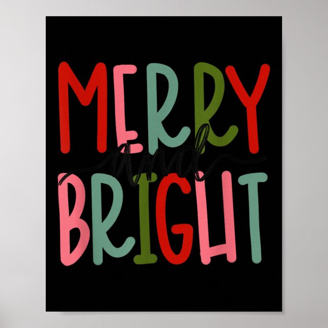 Merry And Bright Christmas Women Girls Kids Toddle Poster (Vorne)