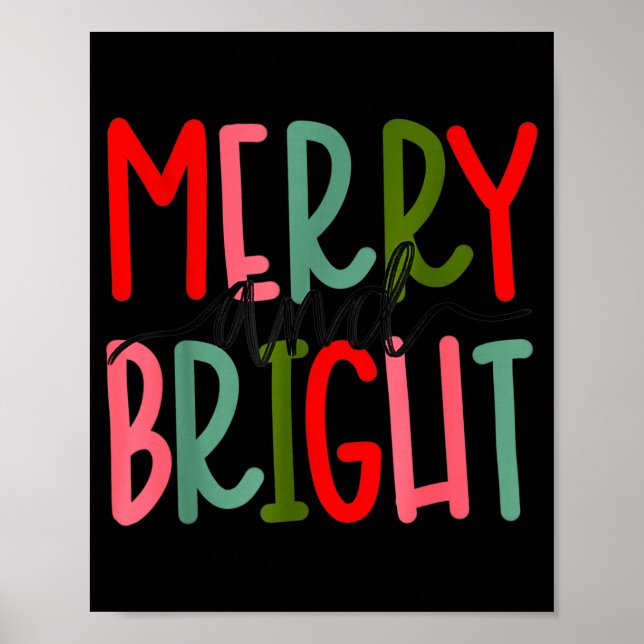 Merry And Bright Christmas Women Girls Kids Toddle Poster (Vorne)