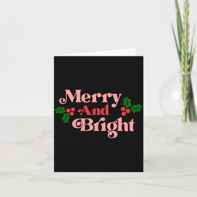 Merry And Bright Clic Holiday Tygraphy Toddler  Karte (Vorderseite)