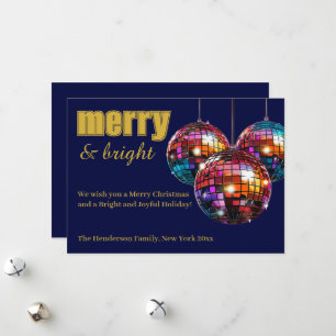 Merry and Bright Disco Ball Feiertagskarte