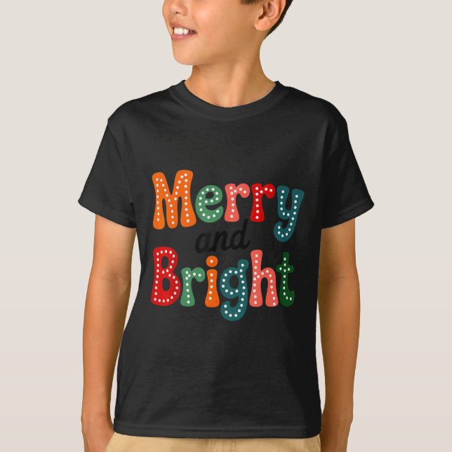 Merry And Bright Family Christmas Squad Xmas Vibes T-Shirt (Vorderseite)