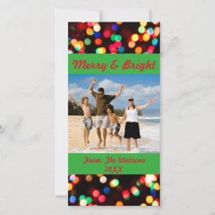Merry and Bright Foto Card Feiertagskarte