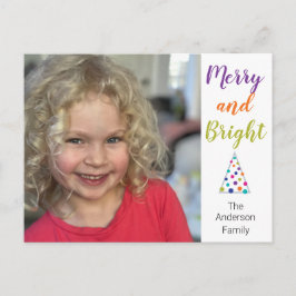 Merry and Bright Foto Feiertagspostkarte