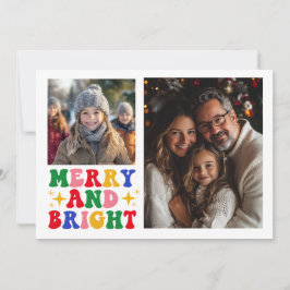 Merry and Bright Foto Flat Holiday Card Feiertagskarte