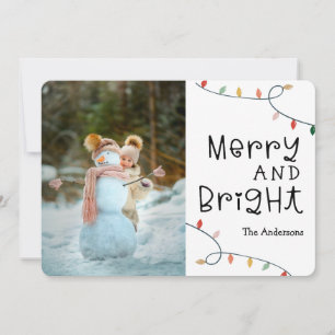 Merry and Bright Foto Foil Holiday Card Feiertagskarte