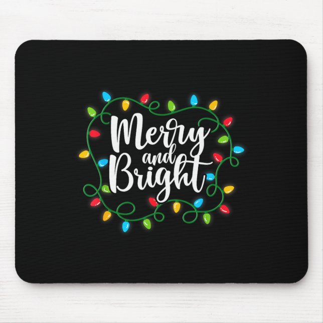 Merry And Bright Funny Family Matching Christmas O Mousepad (Vorne)
