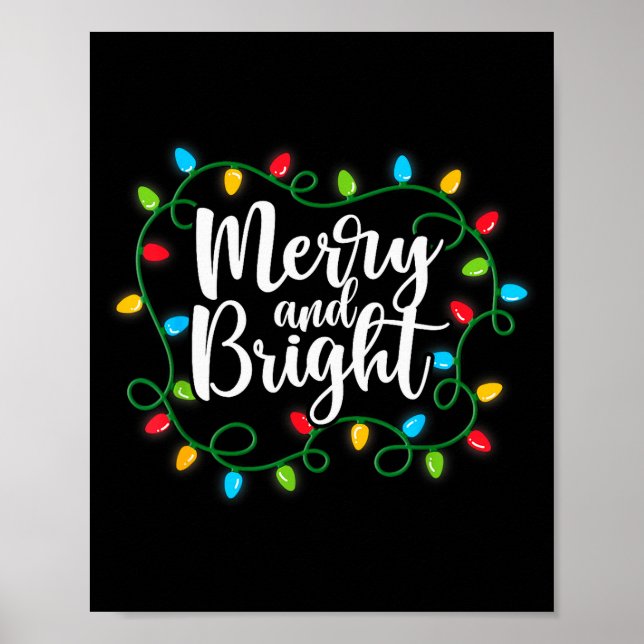 Merry And Bright Funny Family Matching Christmas O Poster (Vorne)