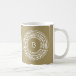Merry and Bright Glitzern Monogram Styliday Tasse