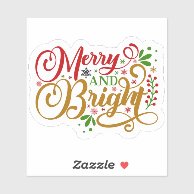 Merry and Bright Holiday Aufkleber (Blatt)