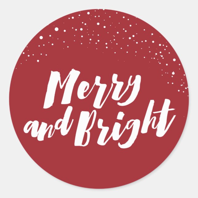 Merry-and-Bright Holiday Aufkleber (Vorderseite)