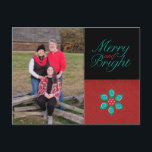 Merry and Bright Holiday Foto Postcard Feiertagspostkarte<br><div class="desc">Diese Urlaubskarte kann von Ihnen völlig angepasst werden und sollte alle Feierlichkeiten abdecken, außer vielleicht Festivus. Ändern Sie einfach das Template-Foto in Ihr eigenes und passen Sie die Urlaubsmeldung auf der Rückseite an, um es zu Ihrem eigenen zu machen. Wenn Sie Hilfe benötigen, schreiben Sie mir einfach und ich helfe...</div>