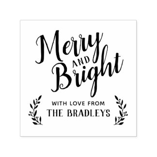 Merry and Bright Holiday Geschenketikett Permastempel