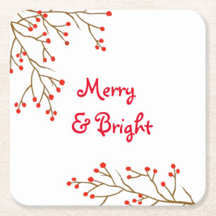 Merry and Bright Holiday Party Paper Untersetzer
