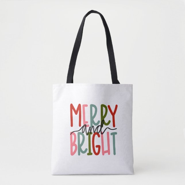 Merry and Bright Holiday Tote Bag (Vorderseite)