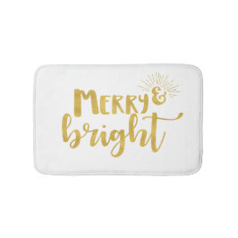 Merry and Bright Imitate Goldtypografie Badematte