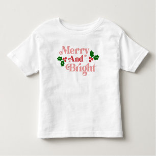 Merry and Bright - Klassische Holiday Typografie Kleinkind T-shirt