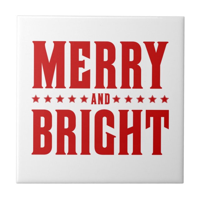 Merry and Bright Letterpress Style No. 507-10 Fliese (Vorderseite)