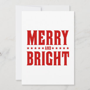 Merry and Bright Letterpress Style No. 507 Feiertagskarte