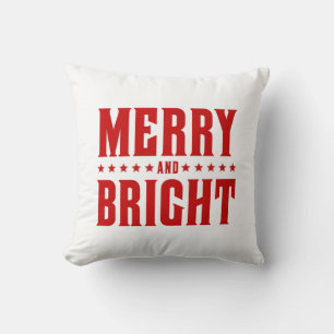 Merry and Bright Letterpress Style No. 507 Kissen
