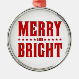 Merry and Bright Letterpress Style No. 507 Ornament Aus Metall