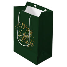 Merry and Bright Luxe, Dark Green & Gold Design