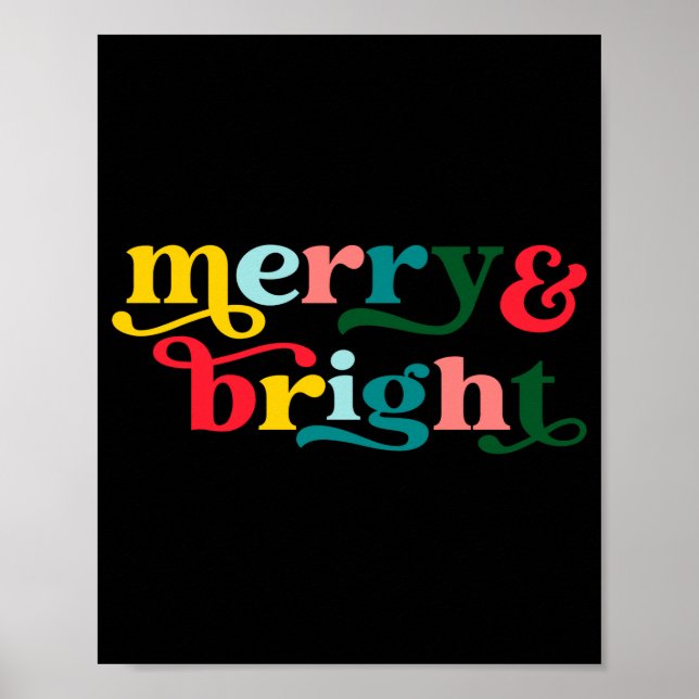 Merry And Bright Modern Christmas Womens  Poster (Vorne)