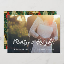 Merry and Bright Modern Typografy Foto Feiertagskarte