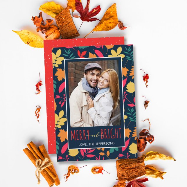 Merry and Bright Modernes Foto Feiertagskarte (Von Creator hochgeladen)