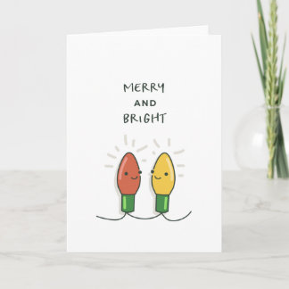 Merry and Bright - Niedlich - Weihnachtskarte Karte