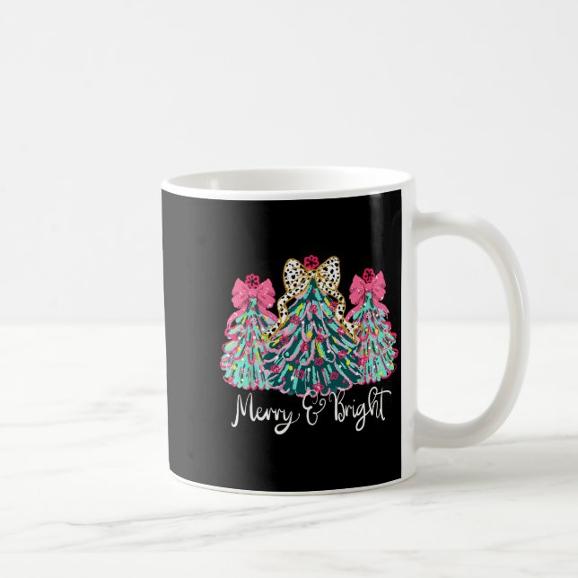 Merry And Bright Nk Christmas Tree Xmas Holiday Wo Kaffeetasse (Rechts)
